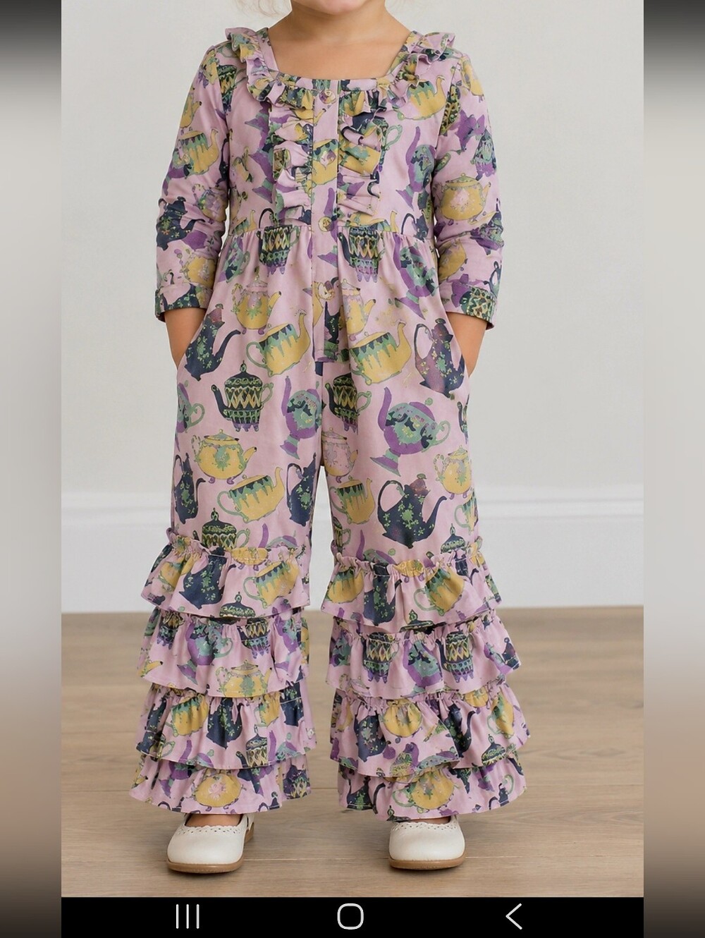 Kate Quinn Alice Gaucho Jumpsuit Mauve Teapots